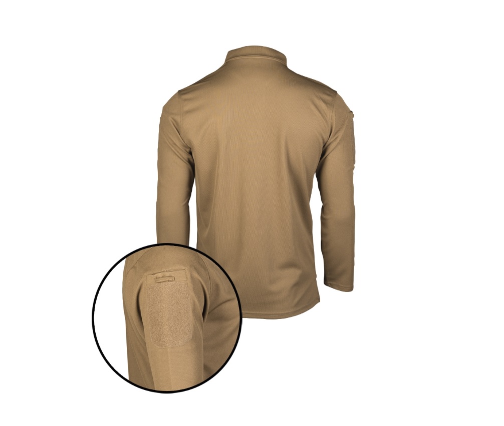 BLUZA TACTICA POLO CU USCARE RAPIDA - MANECA LUNGA - DARK COYOTE - 1 | YEO